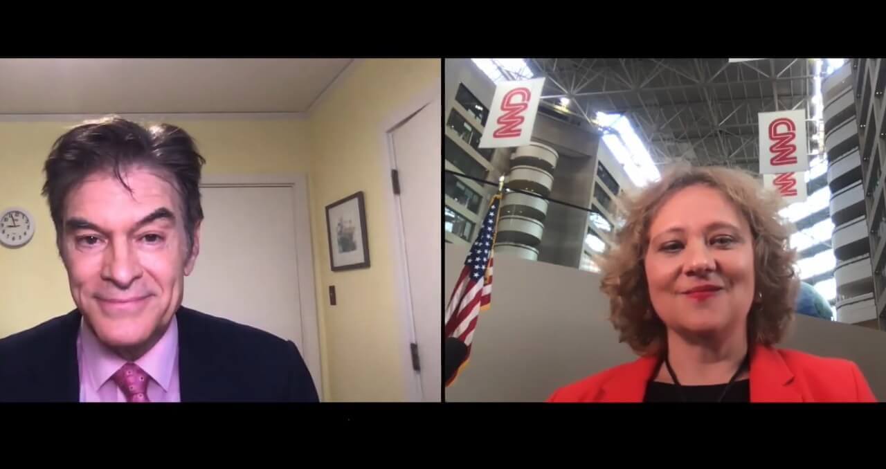 Dr. Oz in the zoom with Svetlana Pyatigorskaya at CNN center Atlanta GA., Dr Oz answers Svetlana Pyatigorskaya question about use of vitamins in post-Covid recovery